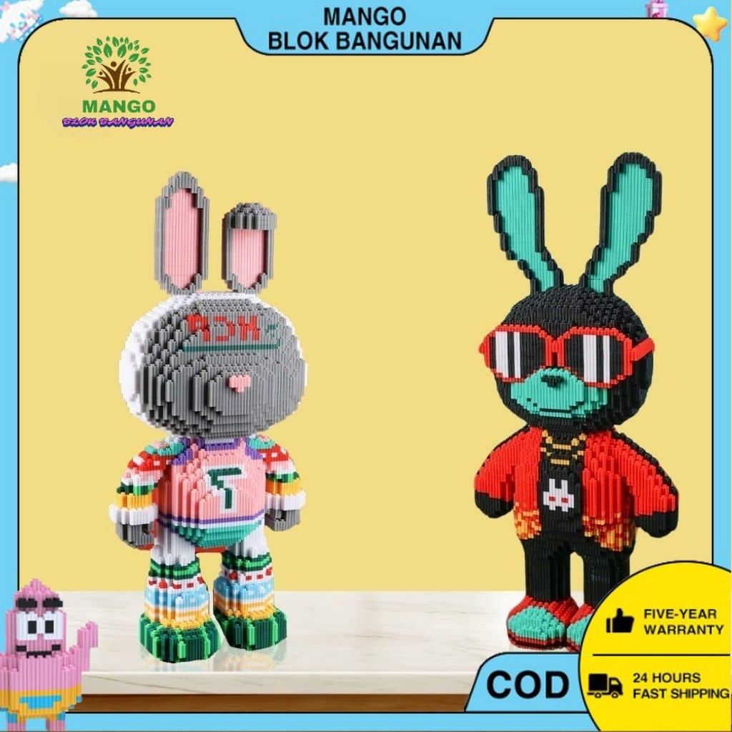 Jual Nano Blocks Rabbit 3D Model, Mainan Blok Susun,Blok Konstruksi DIY ...