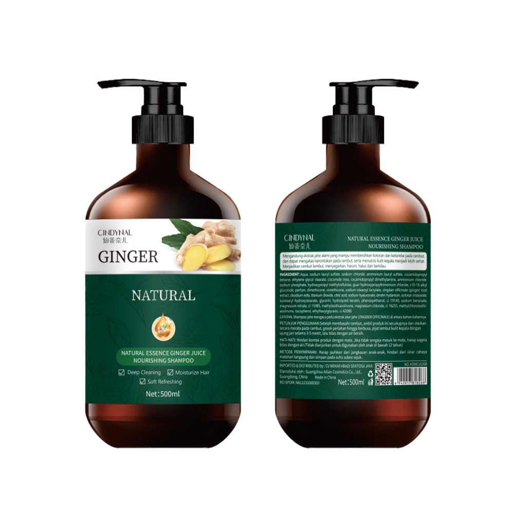 SHAMPOO JAHE CINDYNAL GINGER JUICE 500ml – Perawatan Rambut & Kulit Kepala / Membuat rambut tampak sehat berkilau