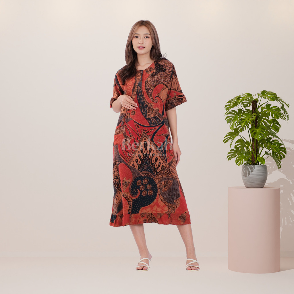 Daster Batik Rayon Busui Kancing Surya Teja 2