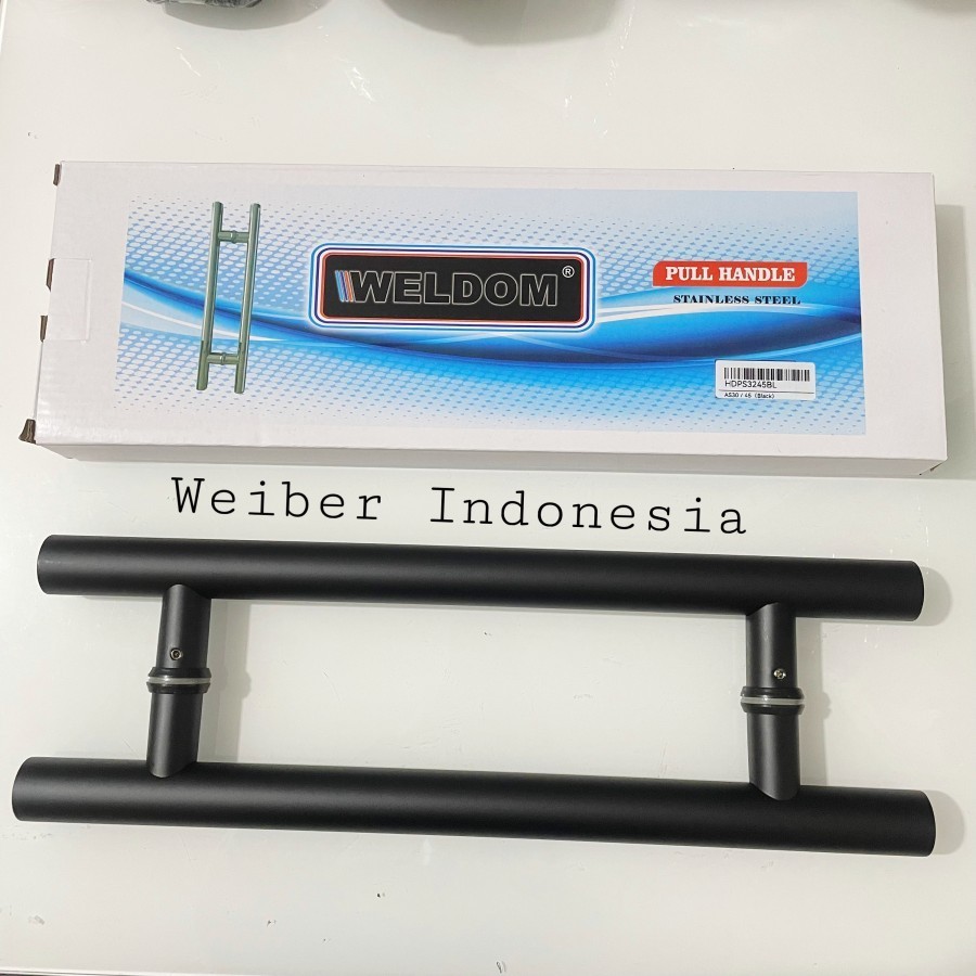 Jual PULL HANDLE H PIPA WELDOM PJG 45 cm AS 30 cm MATTE BLACK | Shopee ...