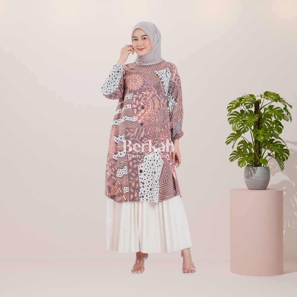 Atasan Batik Tunik Modern Rayon Surya Teja 4