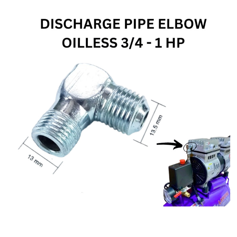 Jual Discharge Pipe Elbow Oilless Portable 3/4 - 1 HP Kompresor Listrik ...