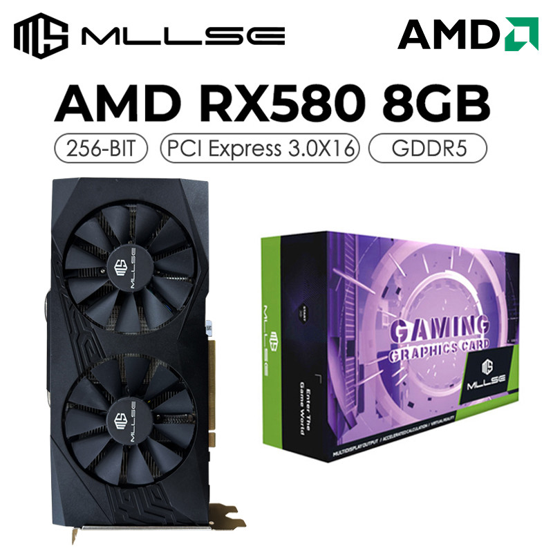 グラフィックボード・グラボ・ビデオカード MLLSE AMD RX 580 8GB 2048SP gaming grap Video MLLSE AMD Radeon RX 580 8GB 2048SP グラフィックスカード