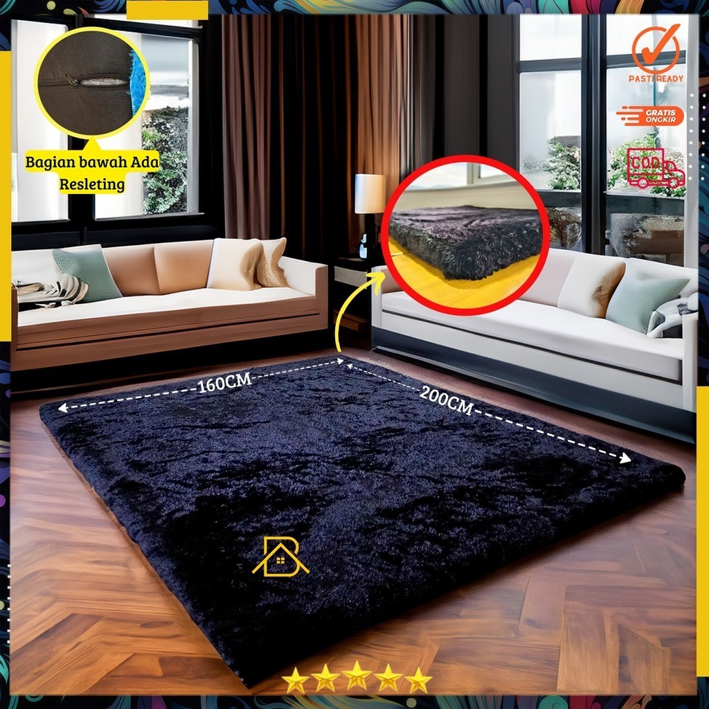 Jual Karpet bulu rasfur empuk ukuran 200X160X5CM hdp | Shopee Indonesia