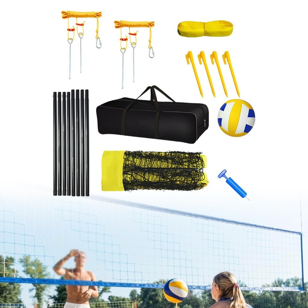 2025 Outdoor Professional Volleyball Net Set For Backyard Beach With 2 Adjustable Height Aluminum Poles Upgraded Anti Sag Net Pu Volleyball And Pump 2 Boundary Line Large Carry Bag
