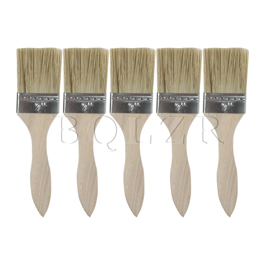 Jual 5 x Thick Wood Color Handle Brushes for Window Frames and Sills 2 ...
