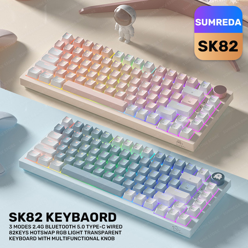 Jual SK82 2.4G Wireless Bluetooth Wired Three-mode Mechanical Keyboard ...