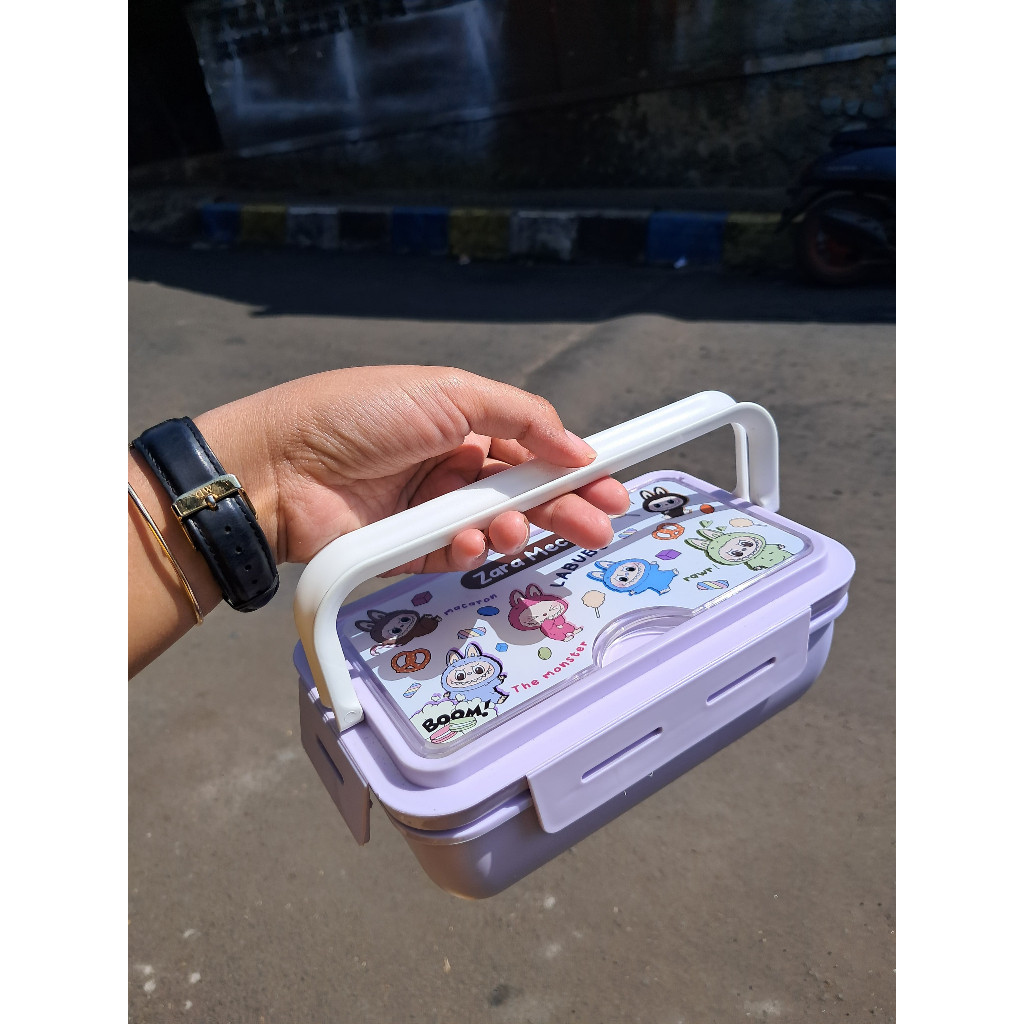Jual Lunch Box Handle / Kotak Makan 2 Sekat / Misting Bento Lunchbox ...