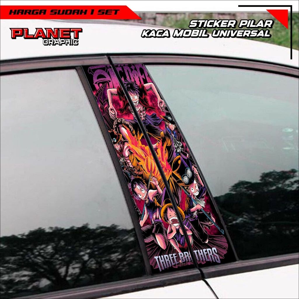 Jual Sticker Pilar Kaca Mobil Universal ONE PIECE NEW Bisa Custom ...