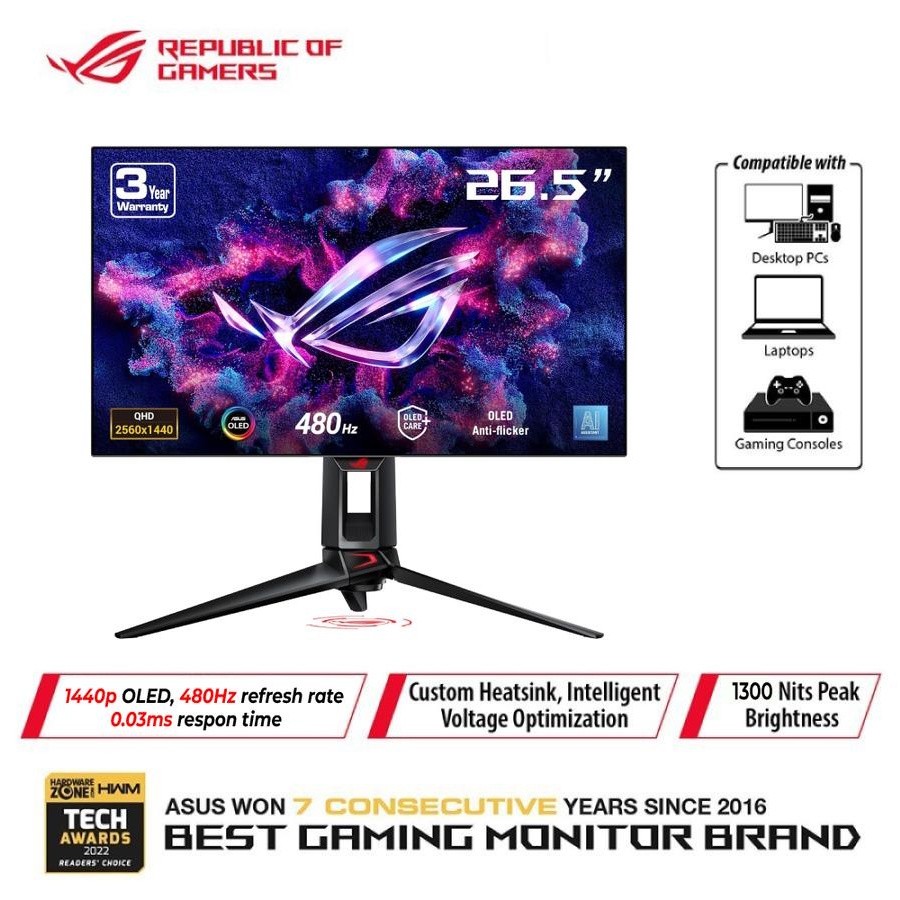 Jual ASUS ROG Swift OLED PG27AQDP Gaming Monitor 27-inch WOLED panel ...