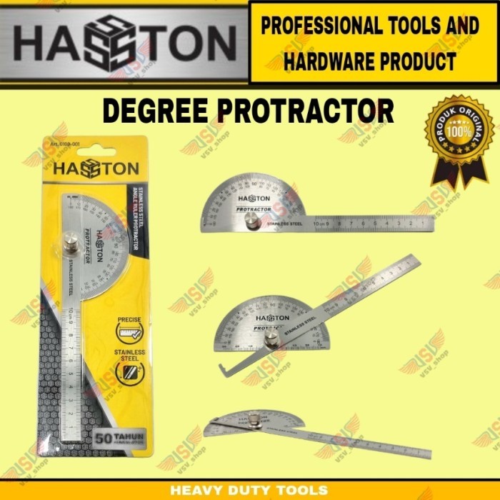 Jual HASSTON Busur derajat / degree protractor / penggaris busur ...