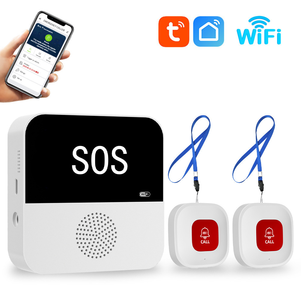 Jual Smart Wireless WiFi Elderly Caregiver Pager SOS Call Button ...
