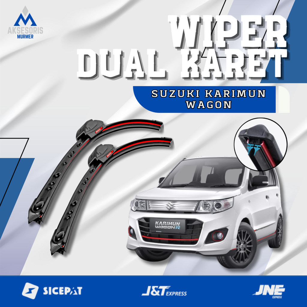 Jual Wiper Mobil Suzuki Karimun Wagon R Double Karet - 1 Set Kiri Kanan ...