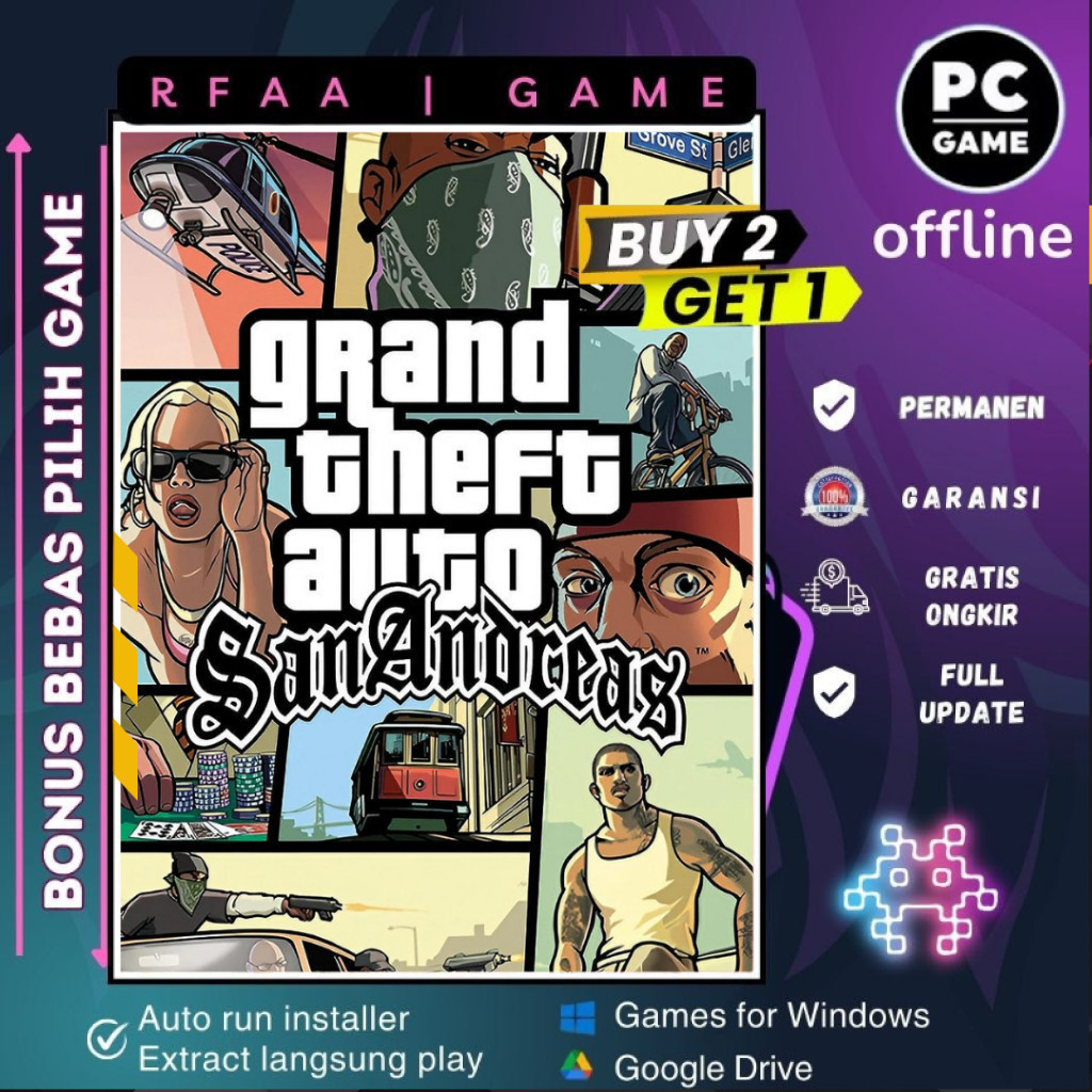 Jual GRAND THEFT AUTO SAN ANDREAS | GAME PC - LAPTOP - DL | Shopee ...