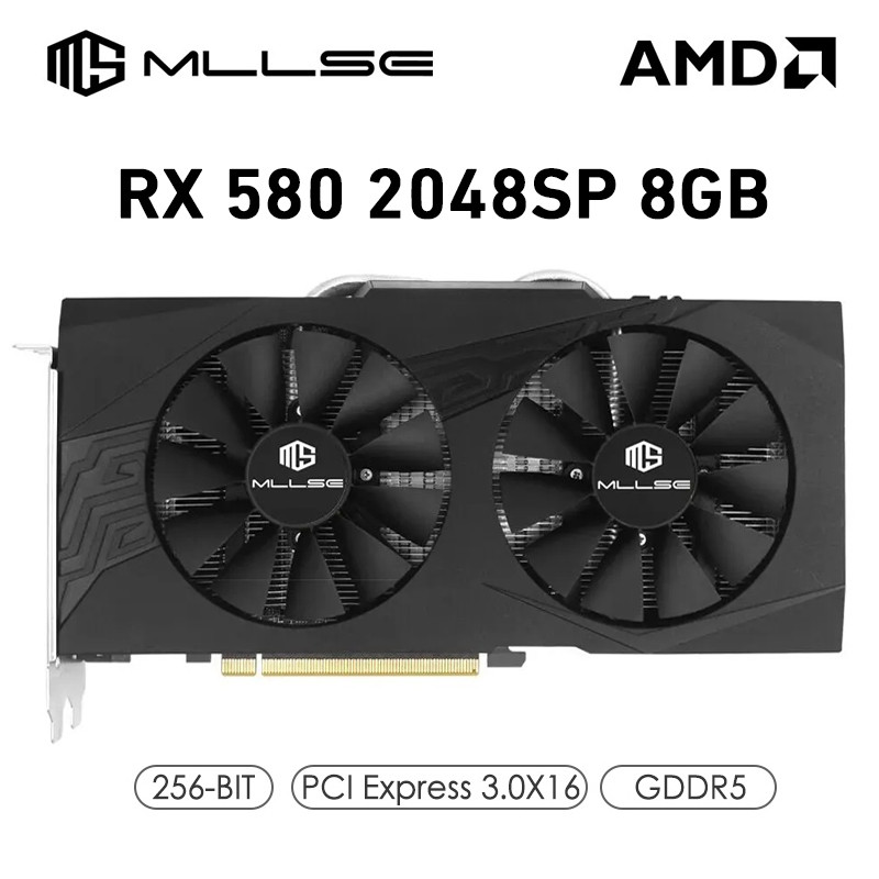Jual 2025 MLLSE Graphics Card AMD Radeon RX 580 8GB 2048SP Placa De ...