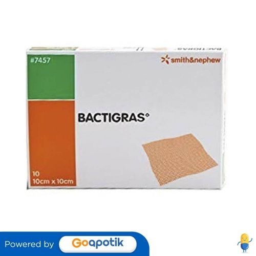 Pharmaidea Bactigras Steriler Verband – 10 Stück, 10x10 Cm, Mit Chlorhexidin Zur Wundinfektions-Prophylaxe