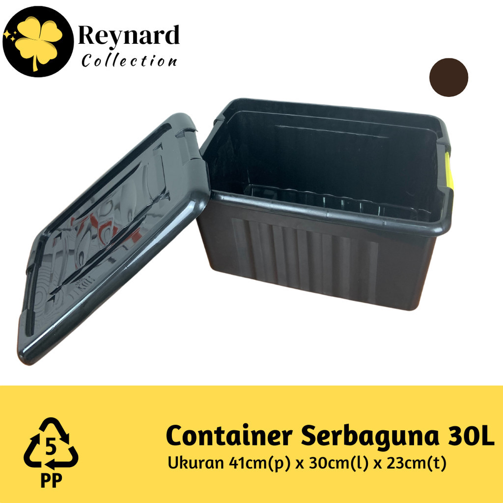 Jual Container 30 Liter Storage Box 30L Hitam Container Box Serbaguna ...