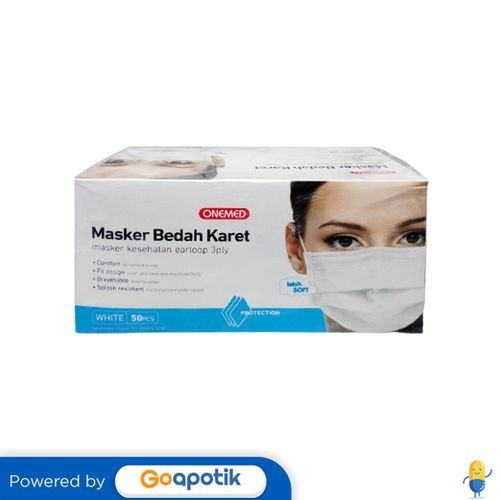 Jual Onemed 3ply Masker Bedah Karet Earloop Warna Putih Box 50 Pcs ...