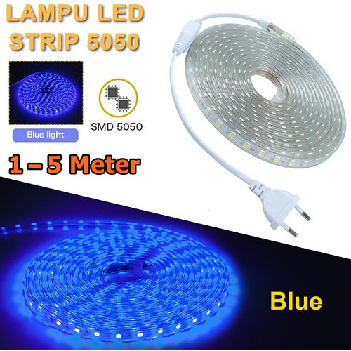 Jual GG05 Lampu Led Strip Selang 5050 SMD Ac 220V BIRU Meteran Indoor ...