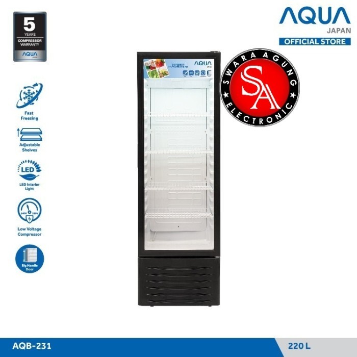 Jual Kulkas Showcase 4 Rak 220 Liter AQUA Type : AQB-231 - Low Watt ...