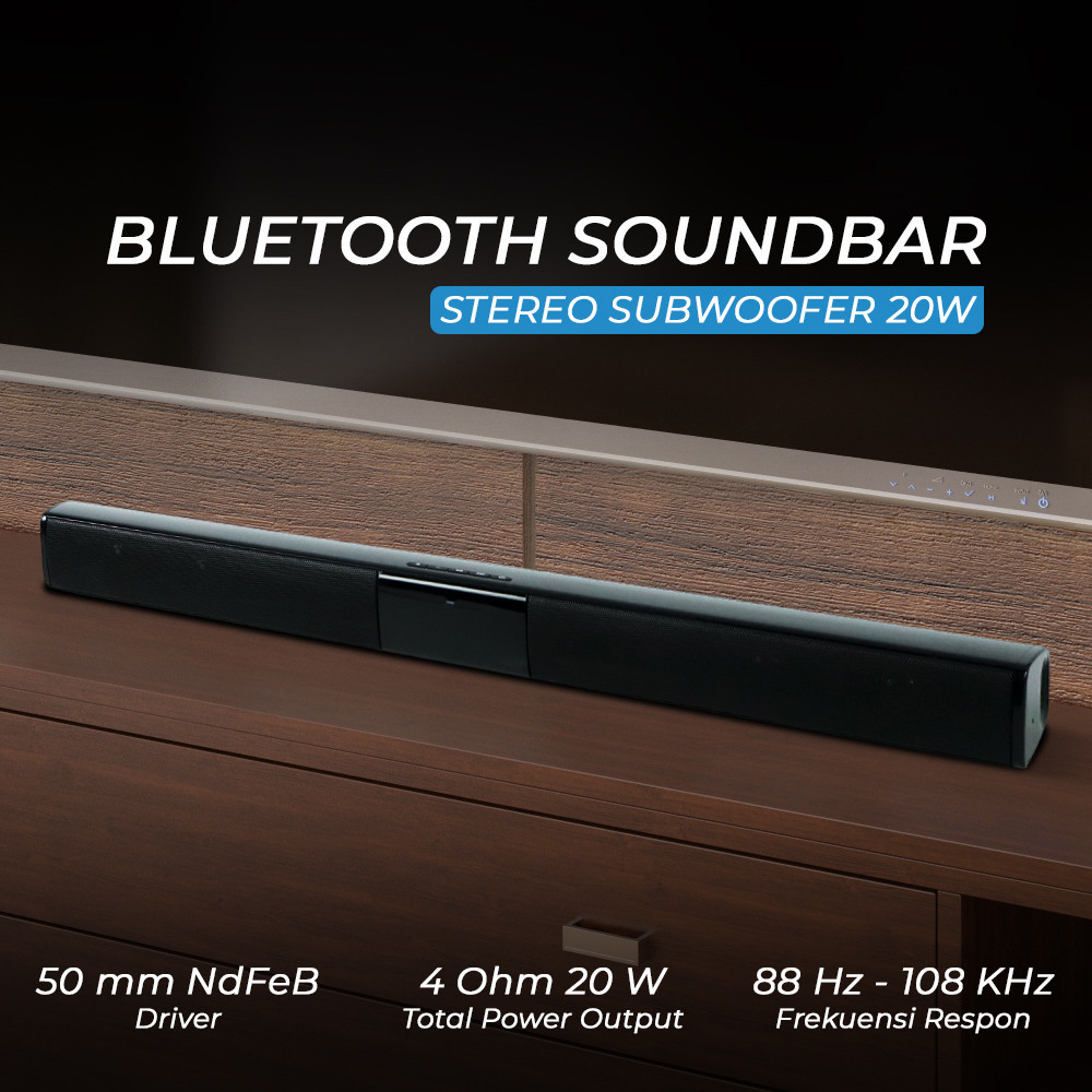 Jual RCH Soundbar Bluetooth Active Speaker Home Theater Subwoofer 20W ...