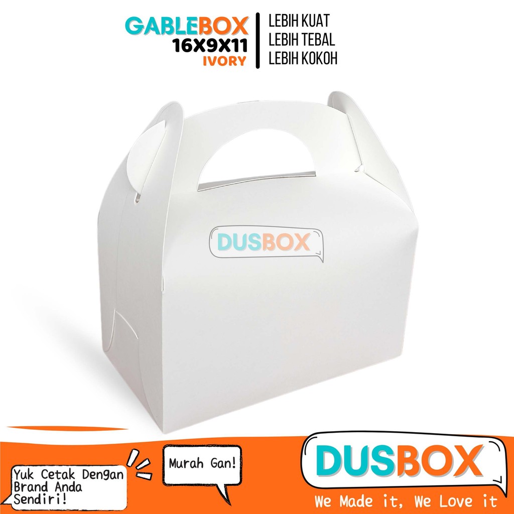 Jual Gable Box Ivory / Gable Box / Box Hampers / Dus Souvenir / Dus Kue ...