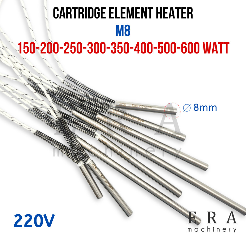 Jual Cartridge Heater 220V M8 x 40 60 70 80 100 120 150 200mm Element ...