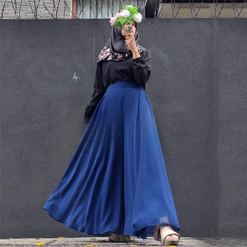Celana Kulot Panjang Payung Lebar Wanita Muslimah Polos Palazzo Sifon Chiffon Ceruty Pants