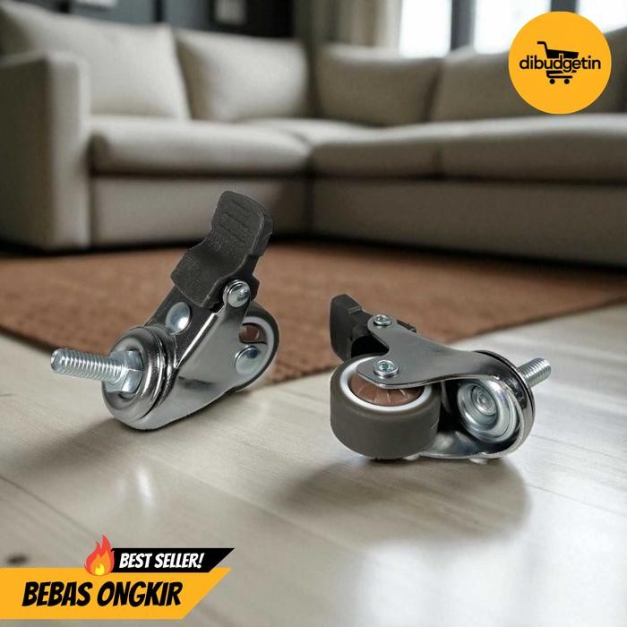 Jual Roda Kastor Furniture Soft Rubber Caster Wheel 1 Inch 4 PCS ...