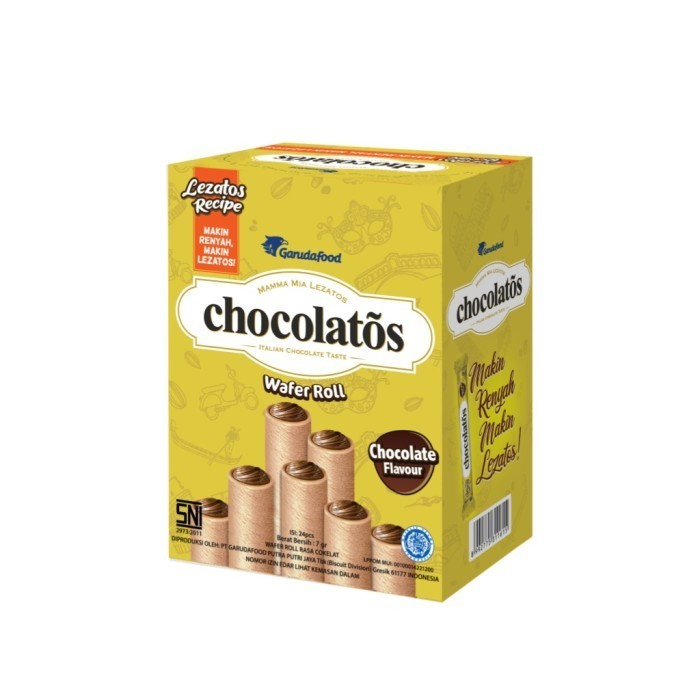 Jual Chocolatos Wafer Rolls Rasa Chocolate 8g Isi 24pcs Cemilan Murah ...