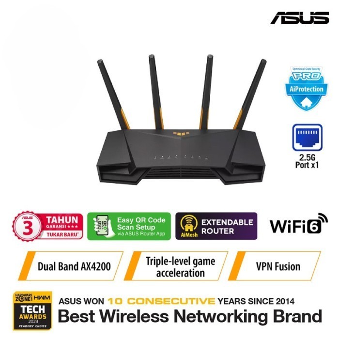 Jual Gaming Router ASUS TUF AX4200 Dual Band WiFi 6 with AiMesh ...