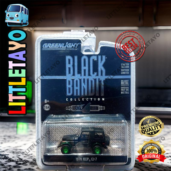 ミニカー GreenLight 1976 Jeep CJ-7 Black Bandit Jual Greenlight Green Machine 1976 Jeep CJ-7 Black Bandit Off Road