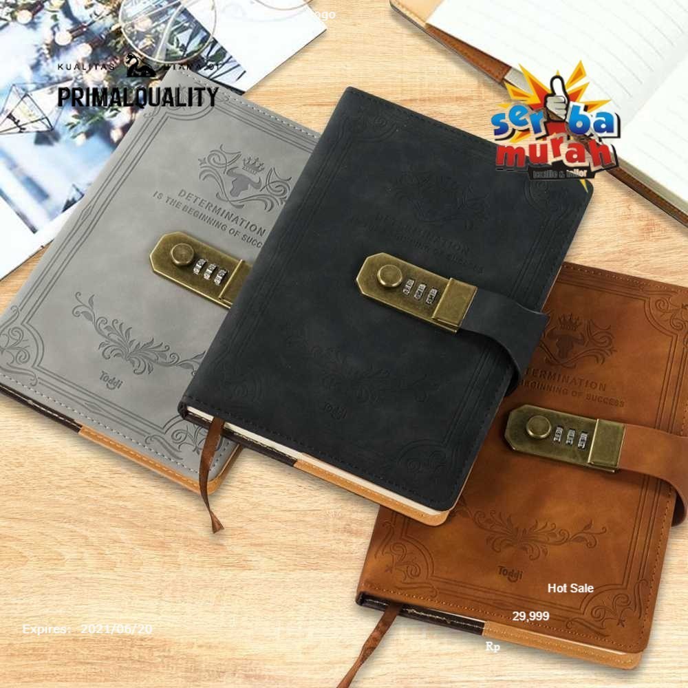Jual Buku Catatan 200 Halaman dengan Kunci A5 Retro Password Diary ...