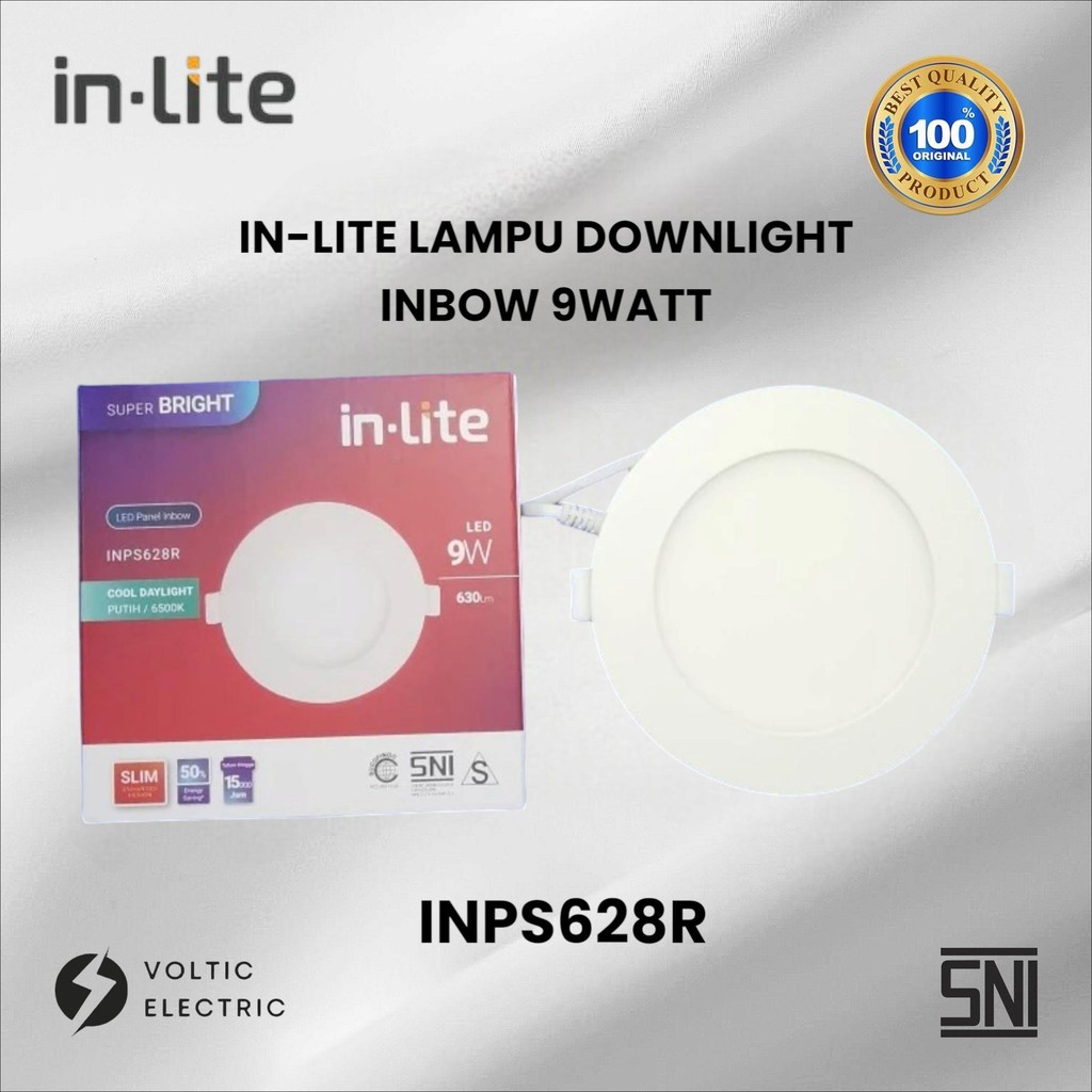 Jual Lampu Downlight Panel Led Slim Inlite 9 Watt LED Downlight Plafon ...