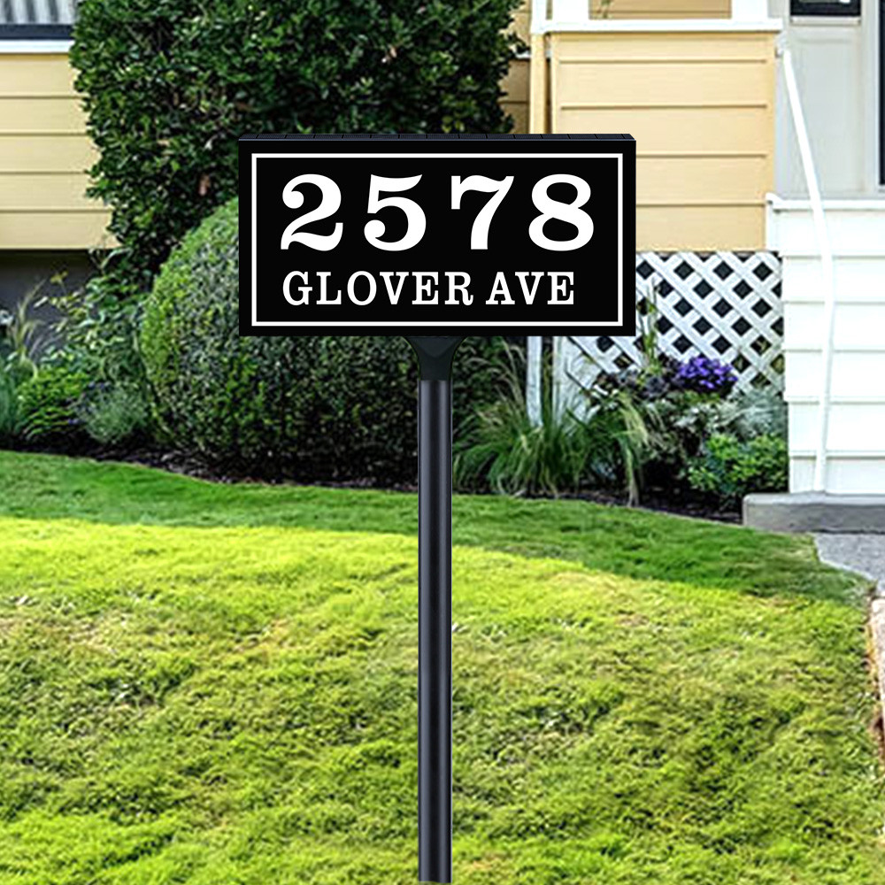 Jual Personalized House Sign Solar Lights LED Illuminated Exterior ...
