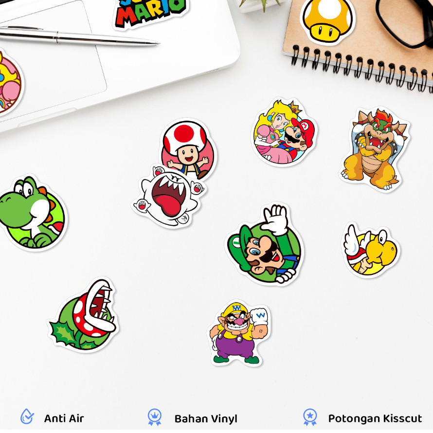 Jual 50 Pcs Sticker Pack Kartun Super Mario Bros Lucu Aesthetic Untuk ...