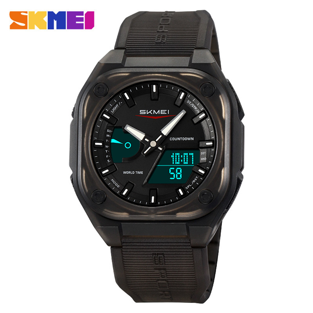 SKMEI 2328 Jam Tangan Pria Digital Analog Sport Watch World Time Anti Air  Bar MGOS