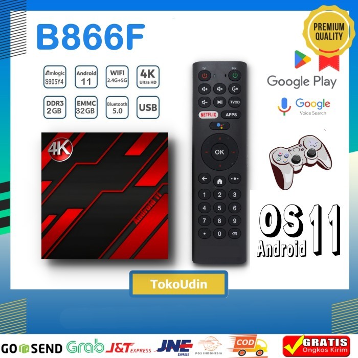Jual STB Android BOX ZTE 4K B866F OS 11 Full Aplikasi REMOTE X1