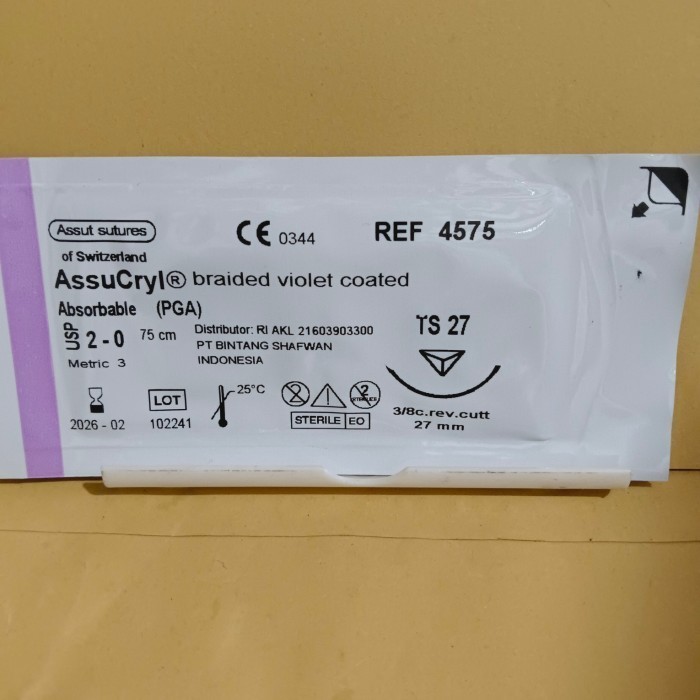 Jual Assucryl 2/0 revcut TS27 ( PGA ABSORBABLE) | Shopee Indonesia