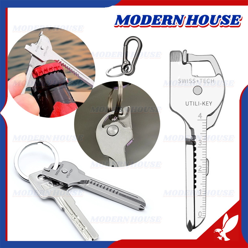Jual Gantungan Kunci Keychain EDC Multi Fungsi 6 in 1 Stainless Steel ...