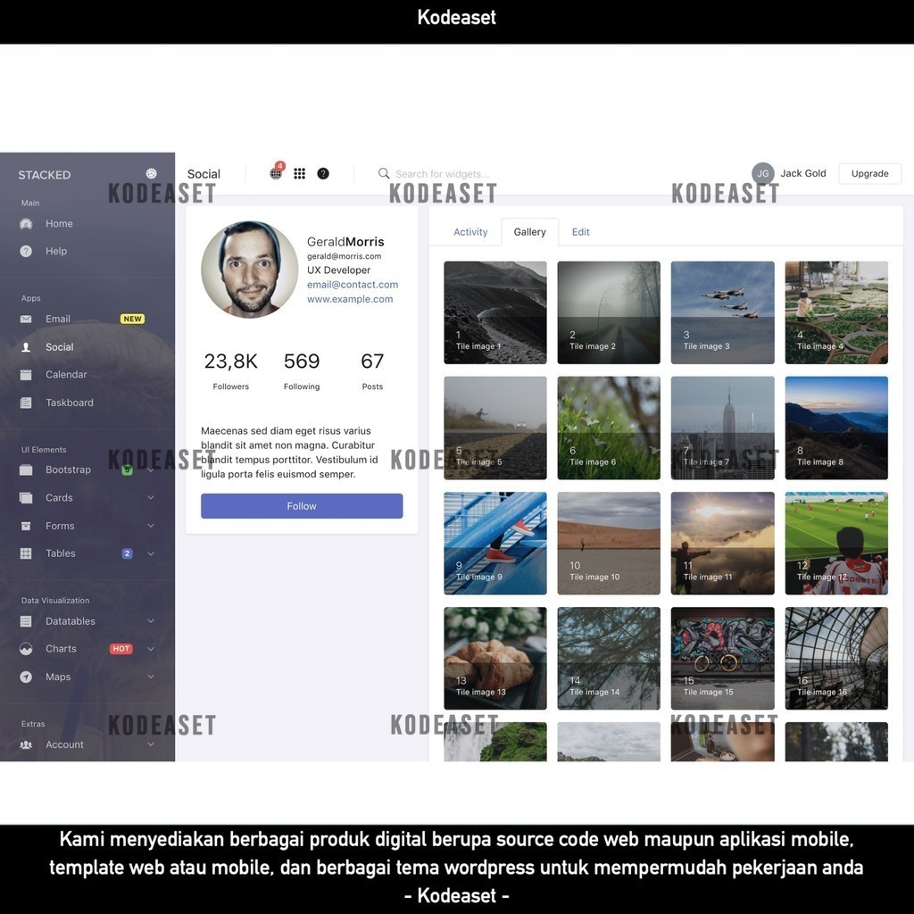 Jual WEB TEMPLATE STACKED - BOOTSTRAP 4 ANGULAR ADMIN TEMPLATE D2091 ...