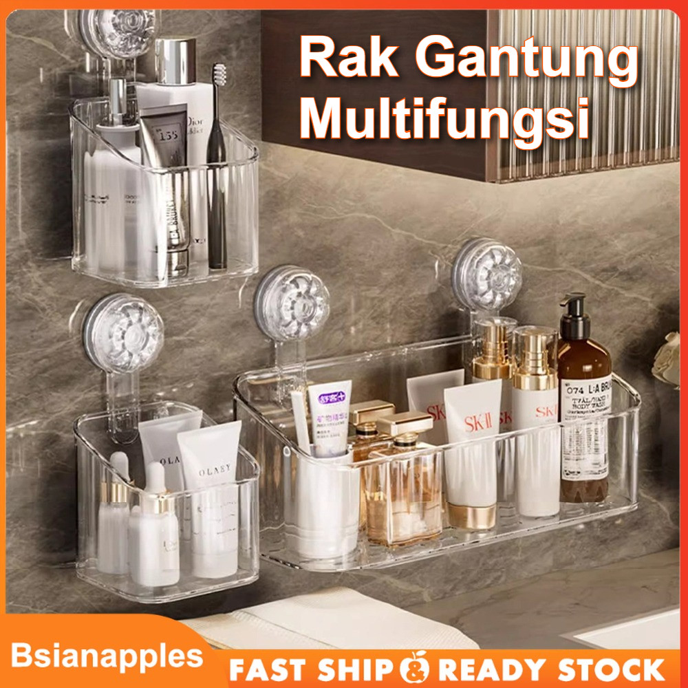 Jual Rak Gantung Kamar Mandi Akrilik Aesthetic Bergaris Tempel Dinding ...