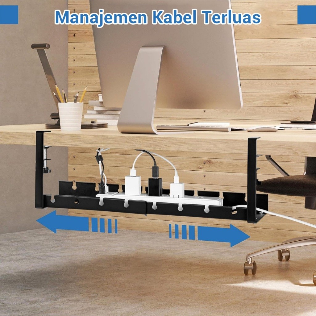 Jual Under Desk Cable Management Clamp-on Kabel Organizer Rak Desk ...