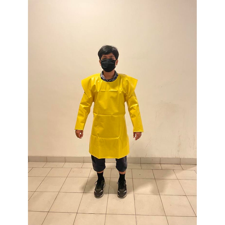 Jual Ready Stok Apron Semprot Ponco PVC plus Apron Lengan Anti Air dan ...