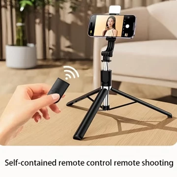 Tripod Tongsis Selfie Vlog R1S L 3 In 1 LED 1.7M Remote Bluetooth Andro Ios Portable