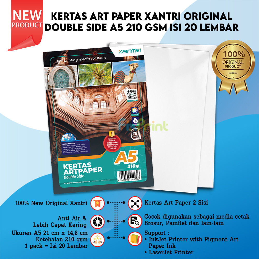 Jual Kertas Photo Art Paper A4 A5 120gsm 150gsm 210gsm Print Double ...