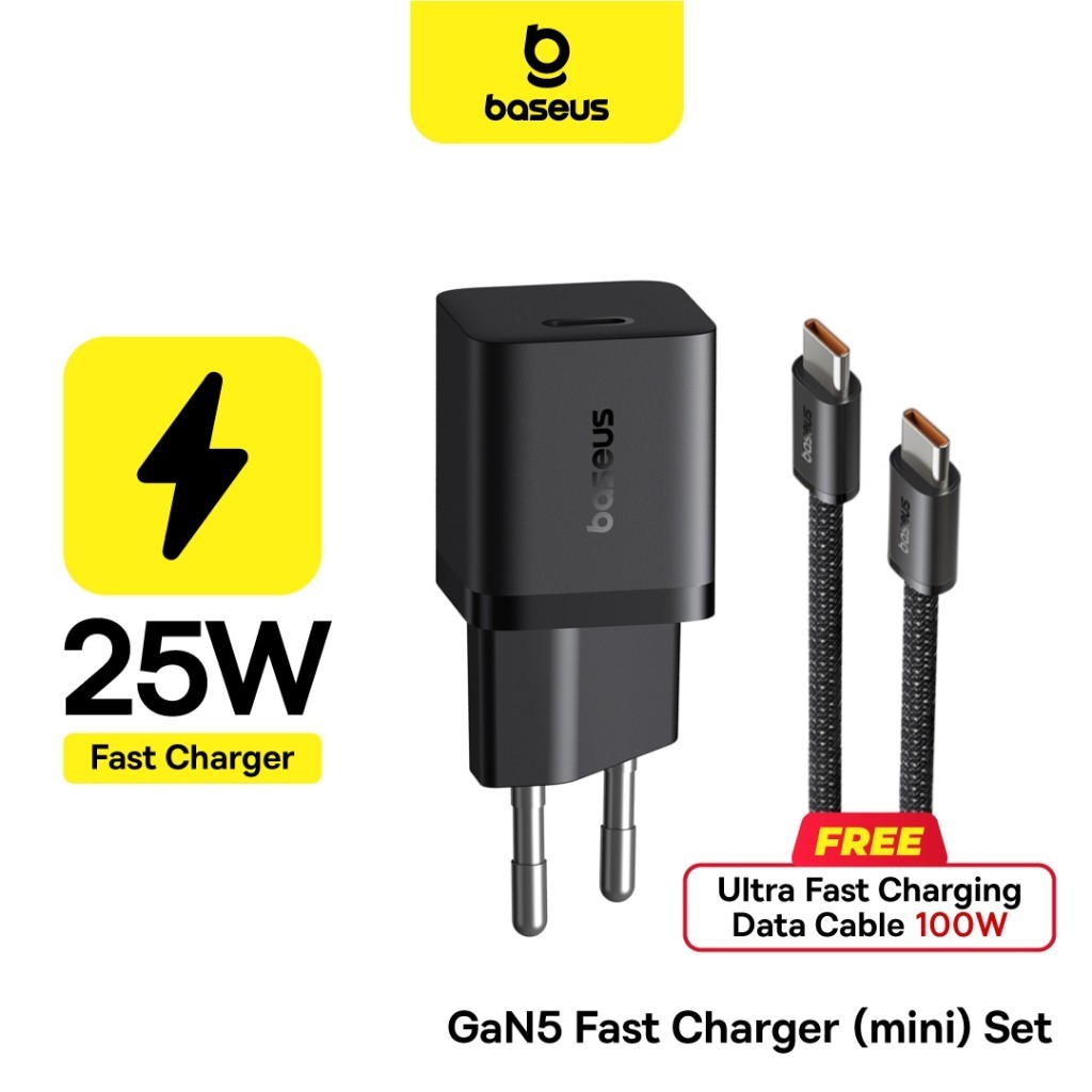 BASEUS GaN5 Fast Charger (mini) 1C 25W EU Kabel Type-C To Type-C