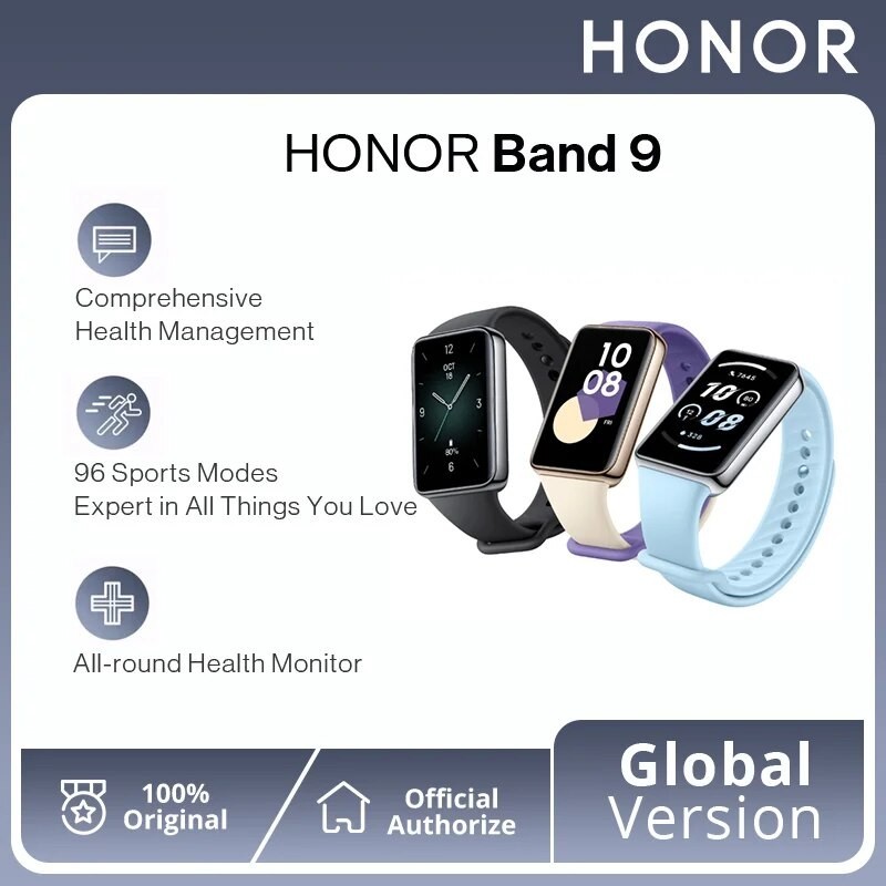 Jual HONOR Band 9 1.57 Inches AMOLED 60Hz Display 14-Days Battery 96 ...