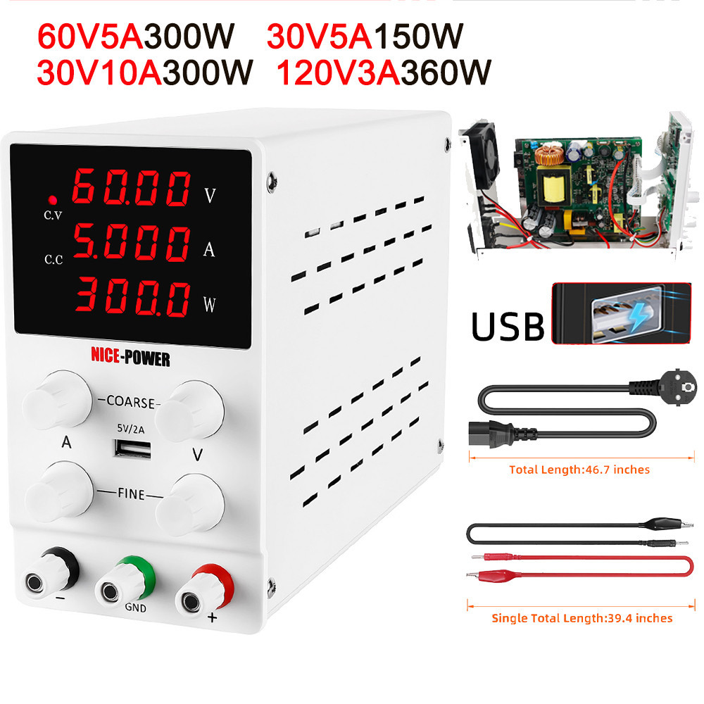 Jual 30V 10A 60V 5A DC Lab Regulated Power Supply Adjustable Laboratory ...
