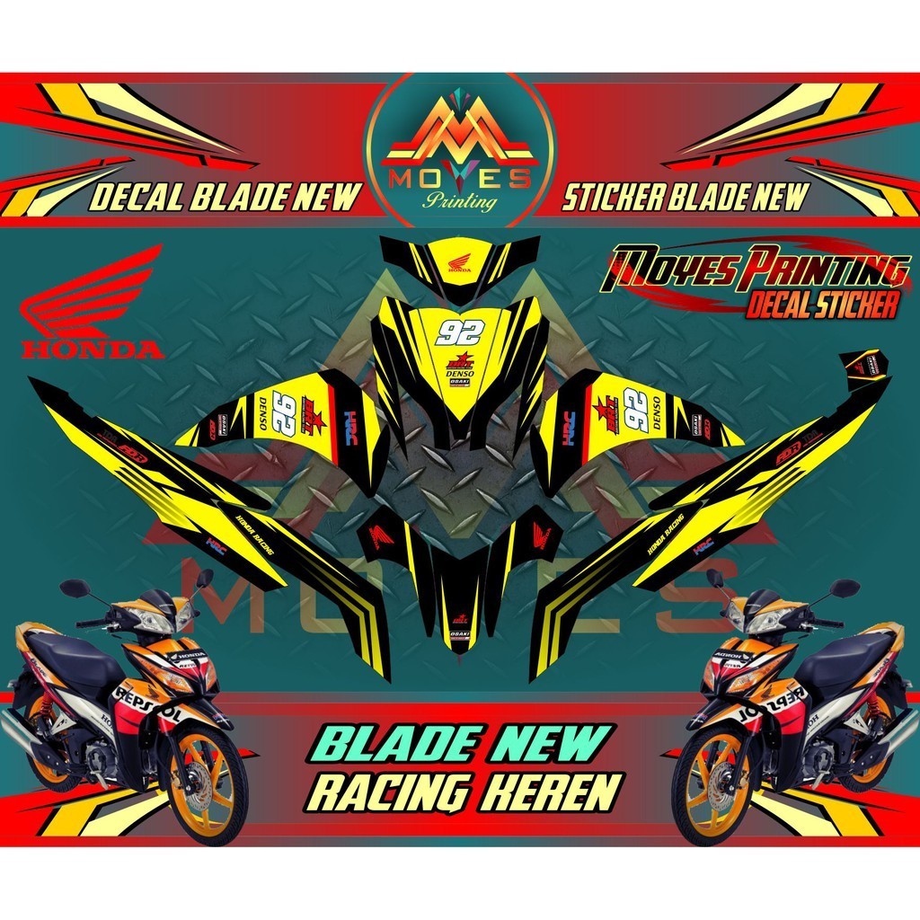 Jual Decal Sticker Full Body Honda Blade New 110 - Sticker Motor Blade ...